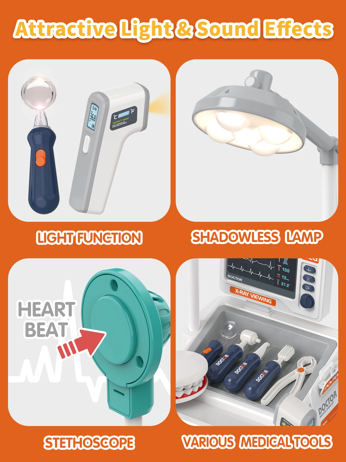 Juego de juguetes para vehículos médicos dentales para niños, herramienta de simulación, juego de rol inmersivo, pequeño dentista