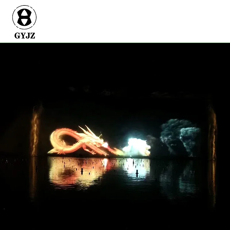 Customized Size Movie Screen Water Wall Projection Large Outdoor Fountain Projector Water Curtain Movie