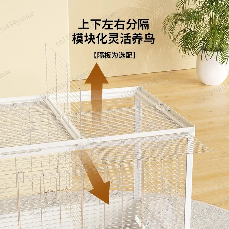 700 Large 304 Stainless Steel Parrot Cage Stackable Elevated Villa Style Household