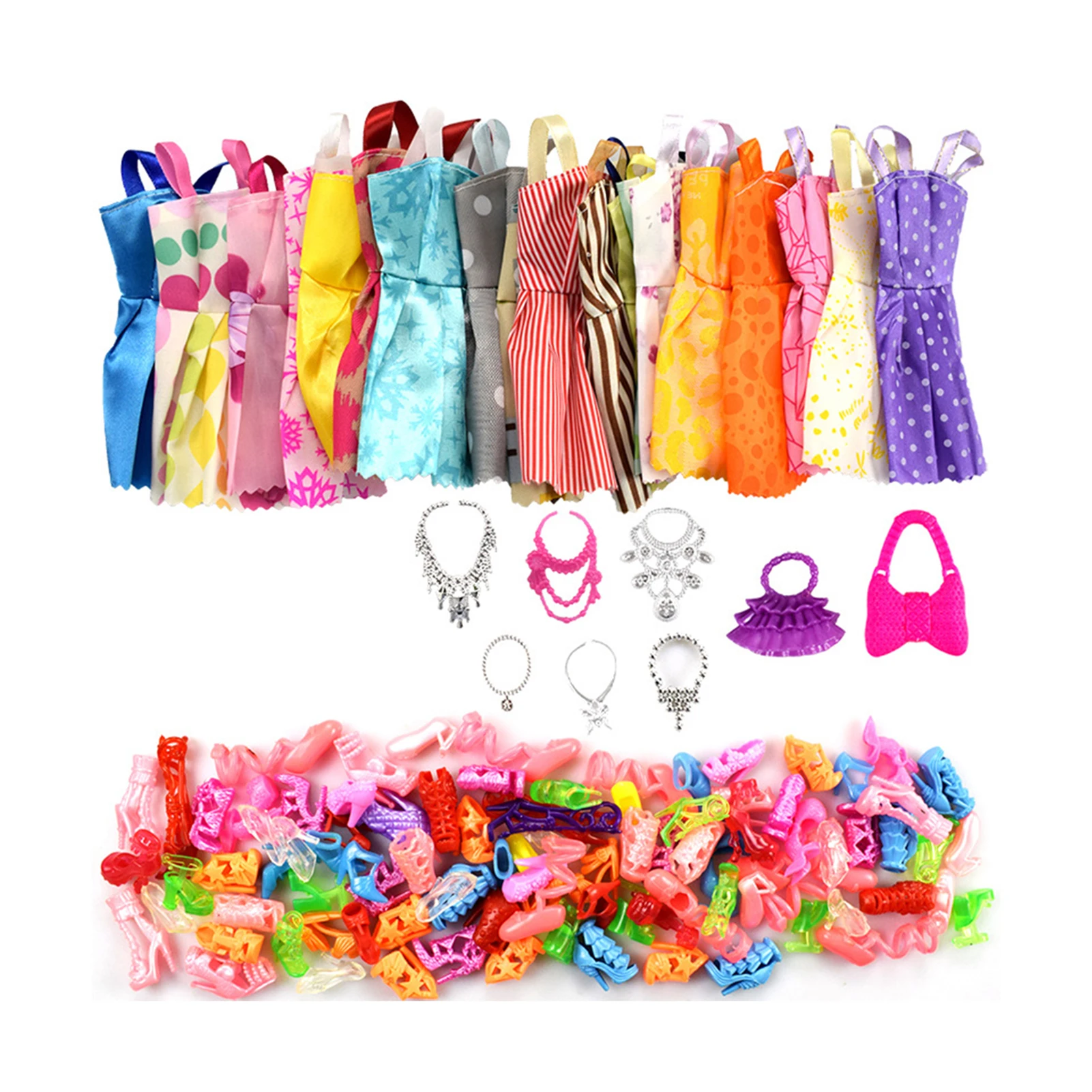 32 Stuks Poppenaccessoires Full Doll Dress Up Set Voor Indoor Meidenfeestactiviteiten