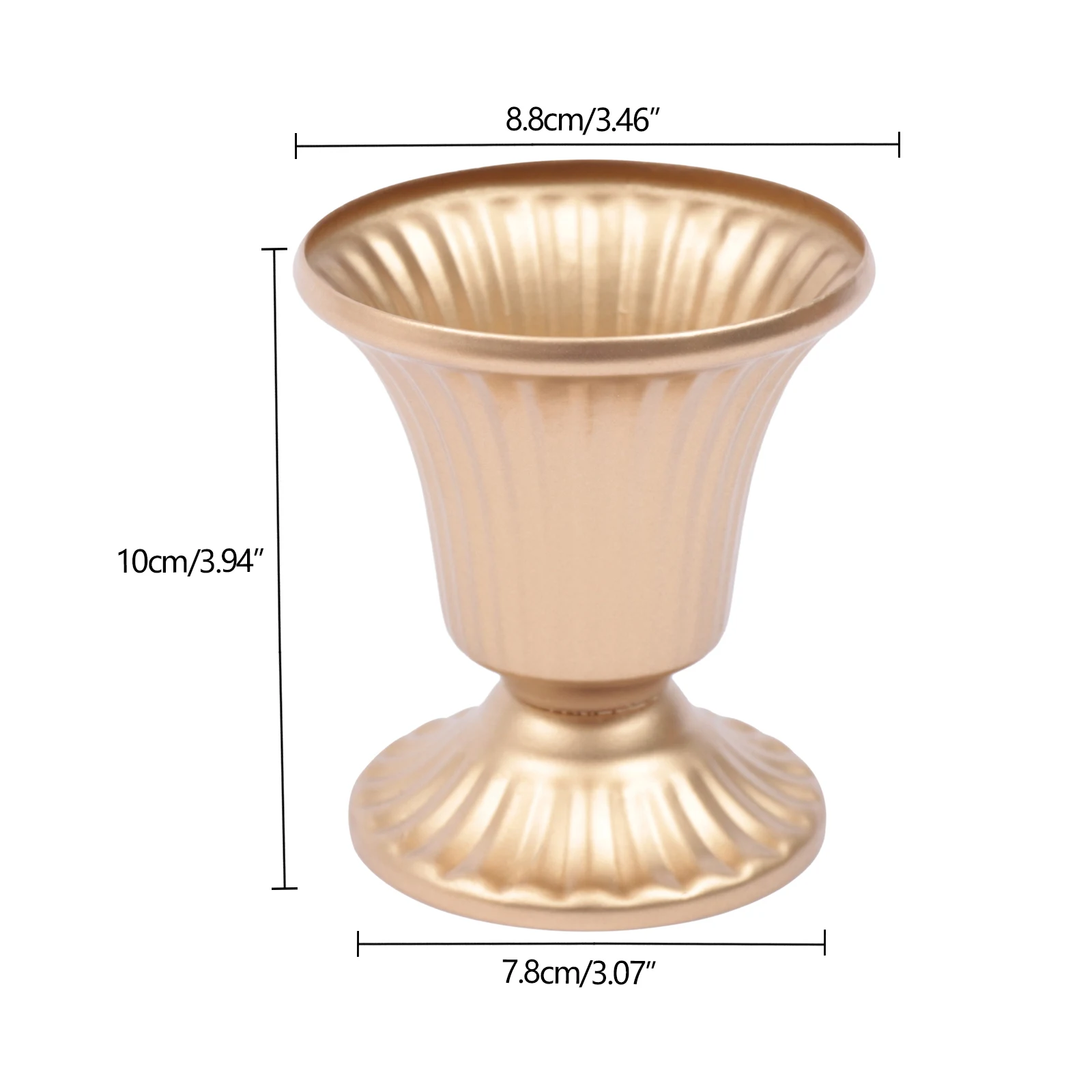 10Pcs Metal Trumpet Vase Elegant Wedding Event Centerpieces Short Vase Gold Flower Stand for DIY Reception Party Mini Pots