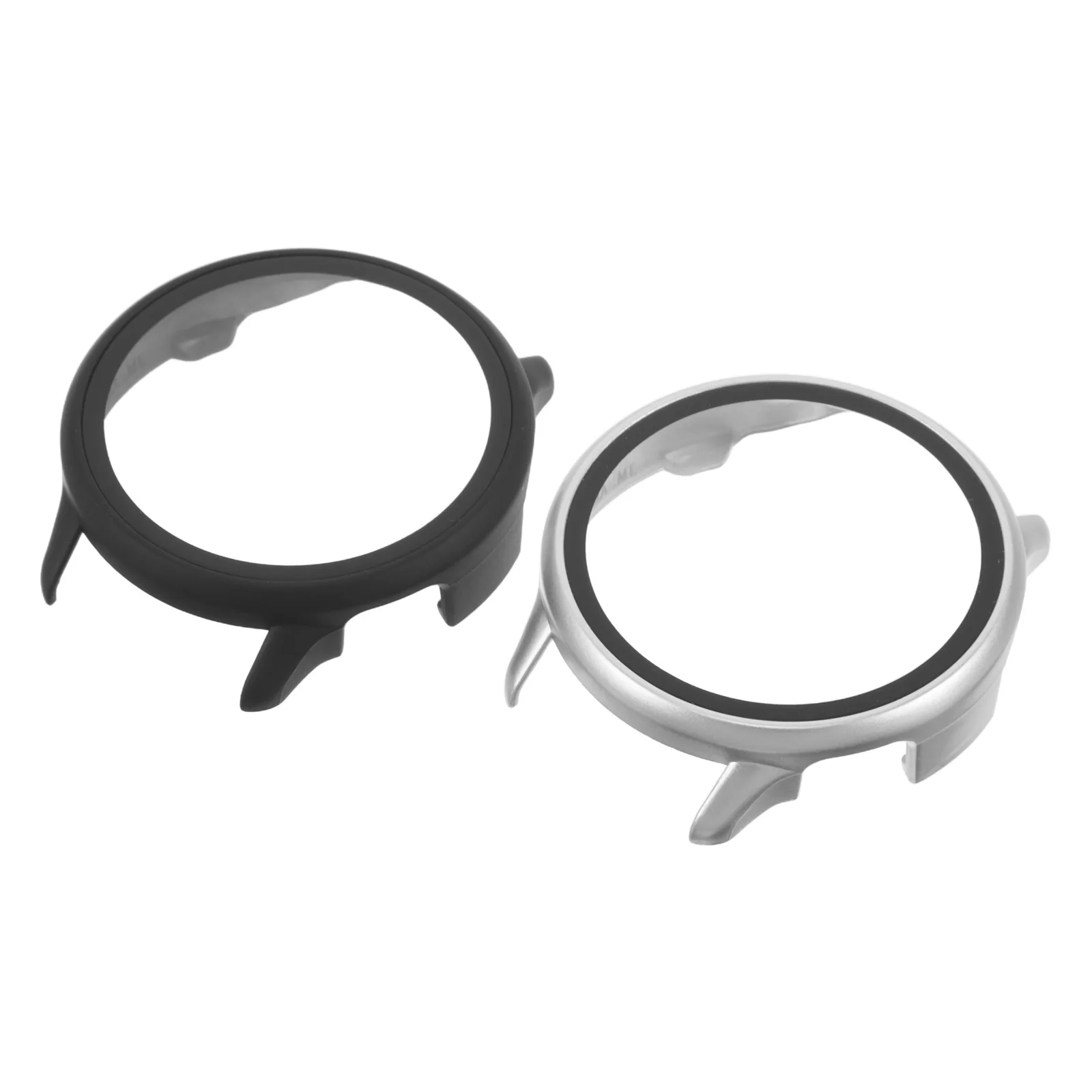 

2pcs Universal Watch Protective Covers Tempered Glass Full Coverage Screen Protector Shockproof Hard Pc Case For