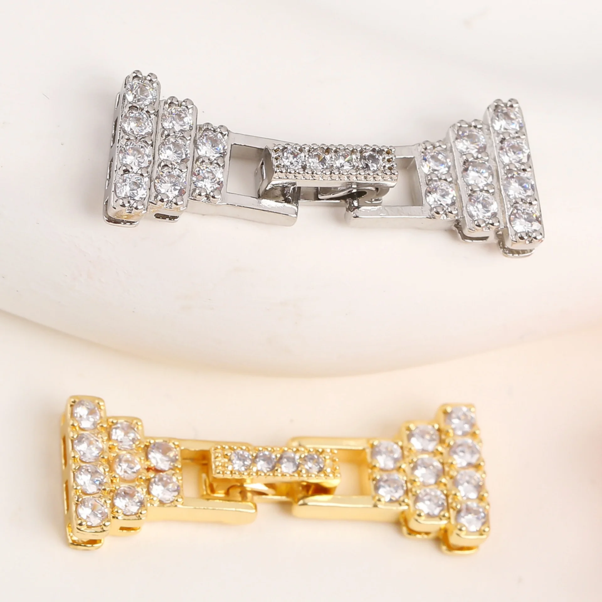 

1 Piece Brass 18K Gold-Plated Pyramid Pearl Clasp Connector Quality Fastener Bracelet Necklace DIY Jewelry Making Accessories