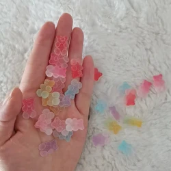 20pcs/Set Sugar Bear Nail Art Decorations 3D Kawaii Gradient Gummy Ornaments 12*18mm 6 Color Jelly Cute Nail Charms Accessories