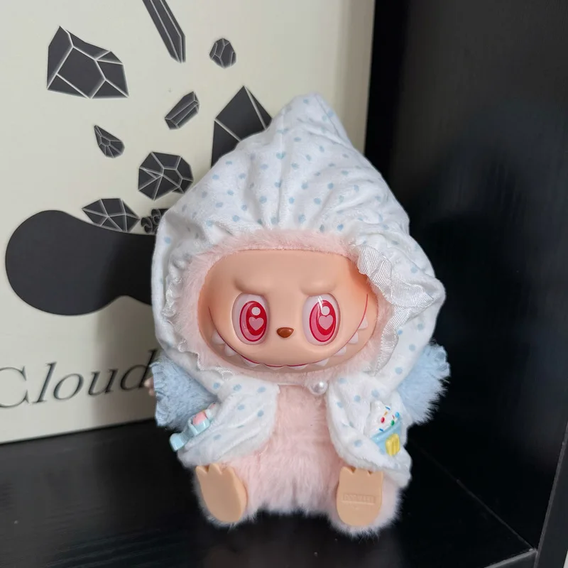 For Labubu 17cm Clothes Cute Pajamas Hanging Baby Clothes Cartoon Fashion Change Creative Surprise Holiday Gift Accessories