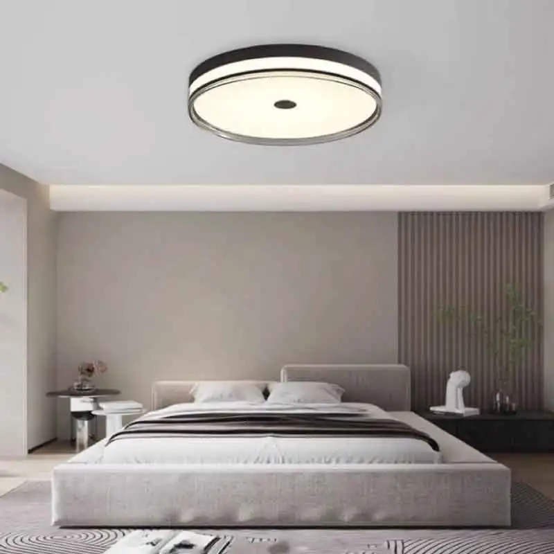 Light Luxury 19" Round Flush Mount LED Ceiling Light with Remote Control Dimmable for Bedroom Living Room