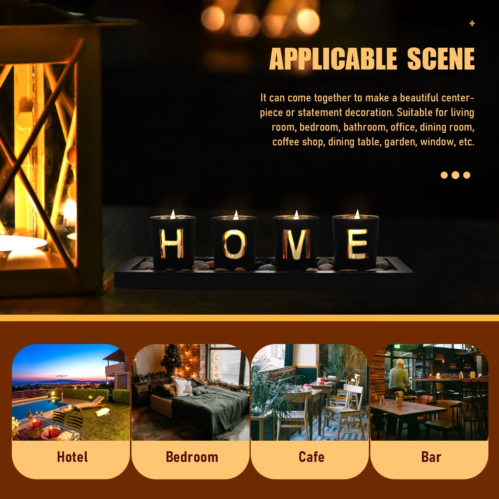 

Decorations Glass Candlestick Ornaments Holder Natural Pebbles Farmhouse Holders