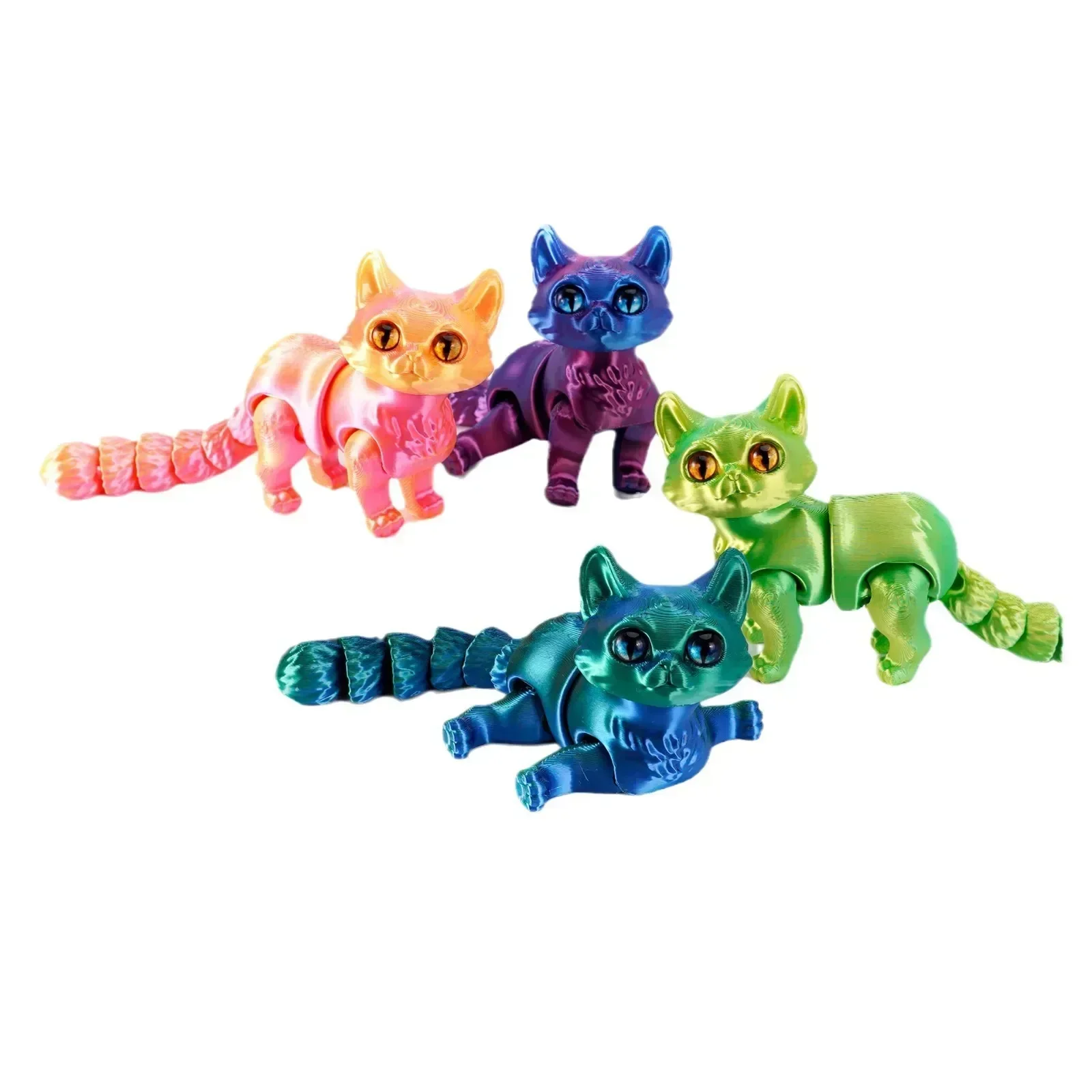 

3D Printed Cat 3D Printed Animals 3D Printed Toys Flexible Joints 6.7" Animals 3D Model Home Classroom Decor Cactus Statue