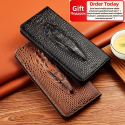 Crocodile Genuine Leather Magnetic Flip Case For iPhone 16 16e 15 14 11 12 13 Pro X XS Max Plus Mini SE 2025 All-inclusive Cover