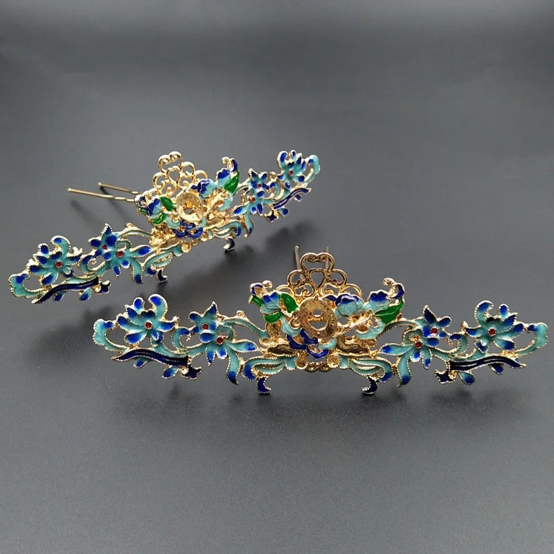 cloisonne-enamel-hairclasp-with-back-12-holes-5pcs-diy-accessory-wholesale-gold-plate-metal-ornament-for-jewelry-accessories