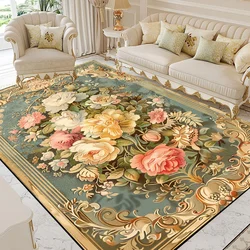 Retro Decoration European Style Carpets Living Room Flower Pattern Rugs Anti Slip Hall Sofa Area Floor Mat Bedroom Cloakroom Rug