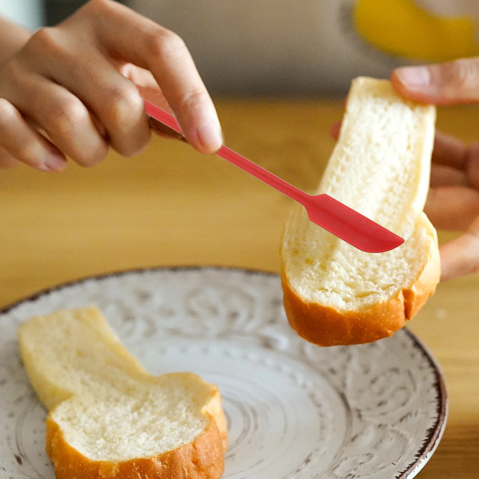 

3Pcs Silicone Scraper Set Red Double Ended Baking Tools Kitchen Spatula Butter Scraper Cream Spatula Baking Supply