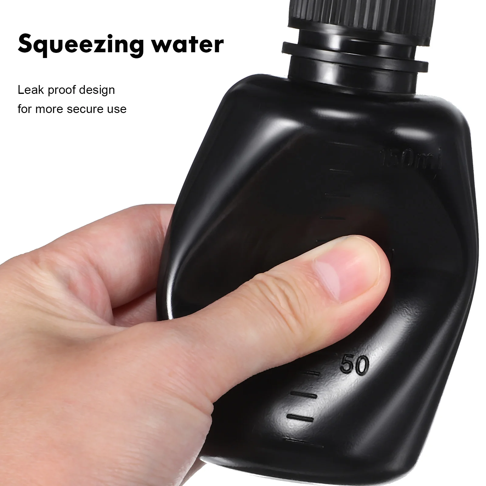 3 Pcs 150ml Empty Plastic Washing Bottles Black Plant Watering Squeeze For Shampoo Eyelash Small Container Indoor Plants Pe