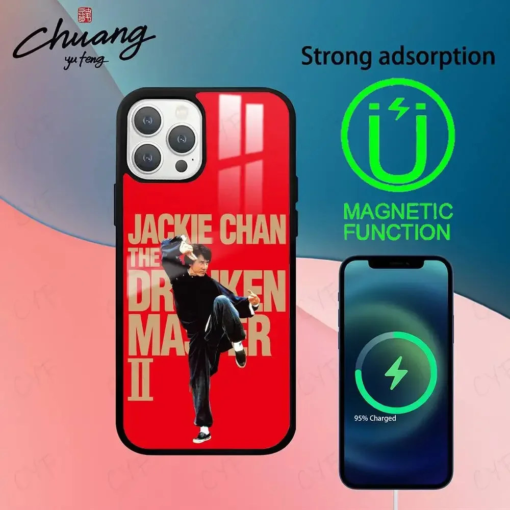 Funda de teléfono china Kung Fu j-jackie Chan para 11, 12, 13, 14, 15 16Pro Max Mini Plus, funda de teléfono de atracción magnética fuerte