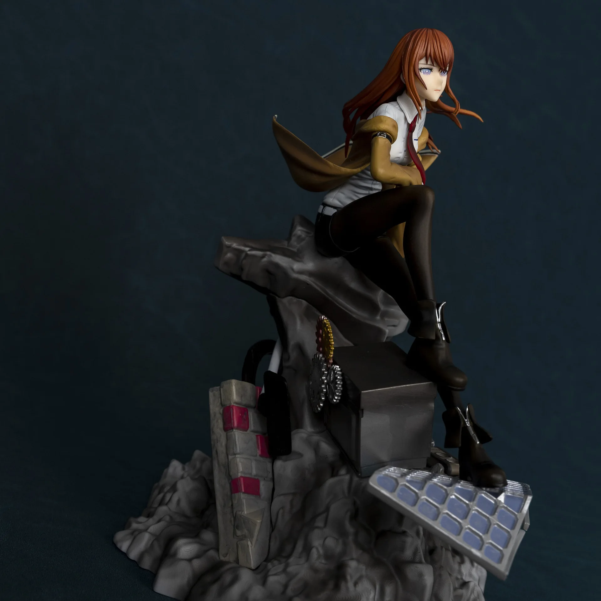 Figurine Steins Gate Makise Kurisu, Posture assise, modèle animé, ornement de bureau, décorations, cadeaux de vacances, jouets pour enfants