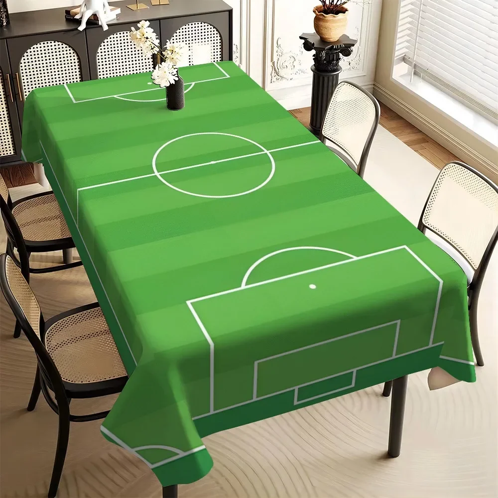1pc Football Court Rug - Court Design, With Court Markings, Easy-to-Clean Tablecloth, Yzb