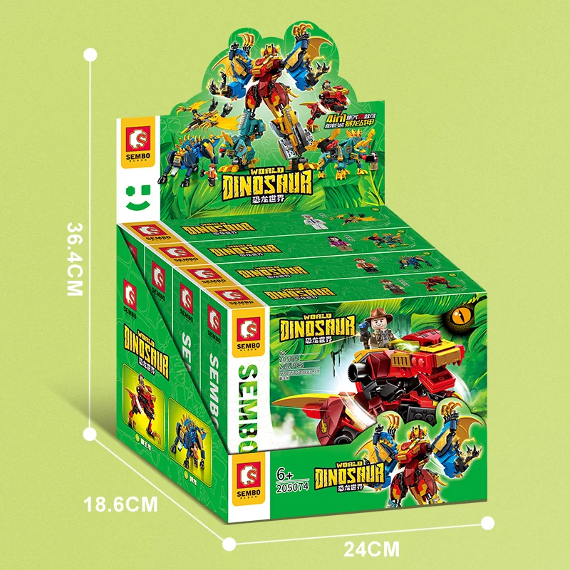 

SEMBO 4in1 Transformable Robot Dinosaur World Mechanical Accumulation Model Wooden Kit Assembly Boys' Children's Toy Gifts