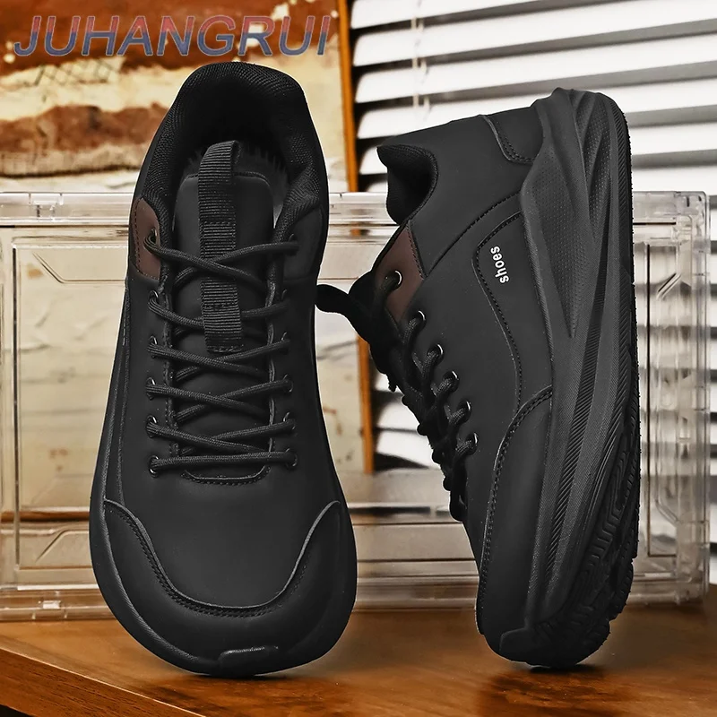 Men's Wide Toe Sneakers Zero Drop Minimalist Casual Shoes Non Slip Lace Up Wide Toe Walking Sneakers Retro Versatile Sneakers