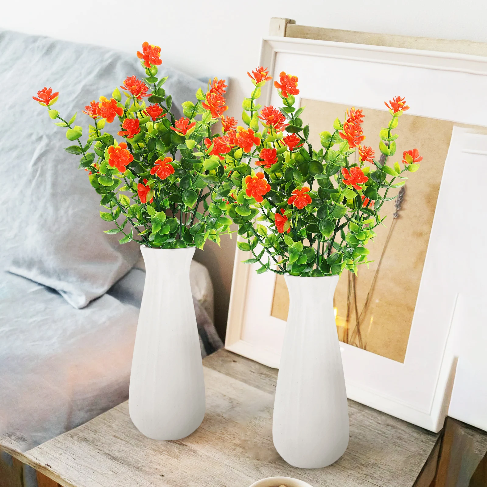 

6Pcs Artificial Eucalyptus Leaves Simulated Eucalyptus Branches Wedding Birthday Party Decor Home Plant Decors