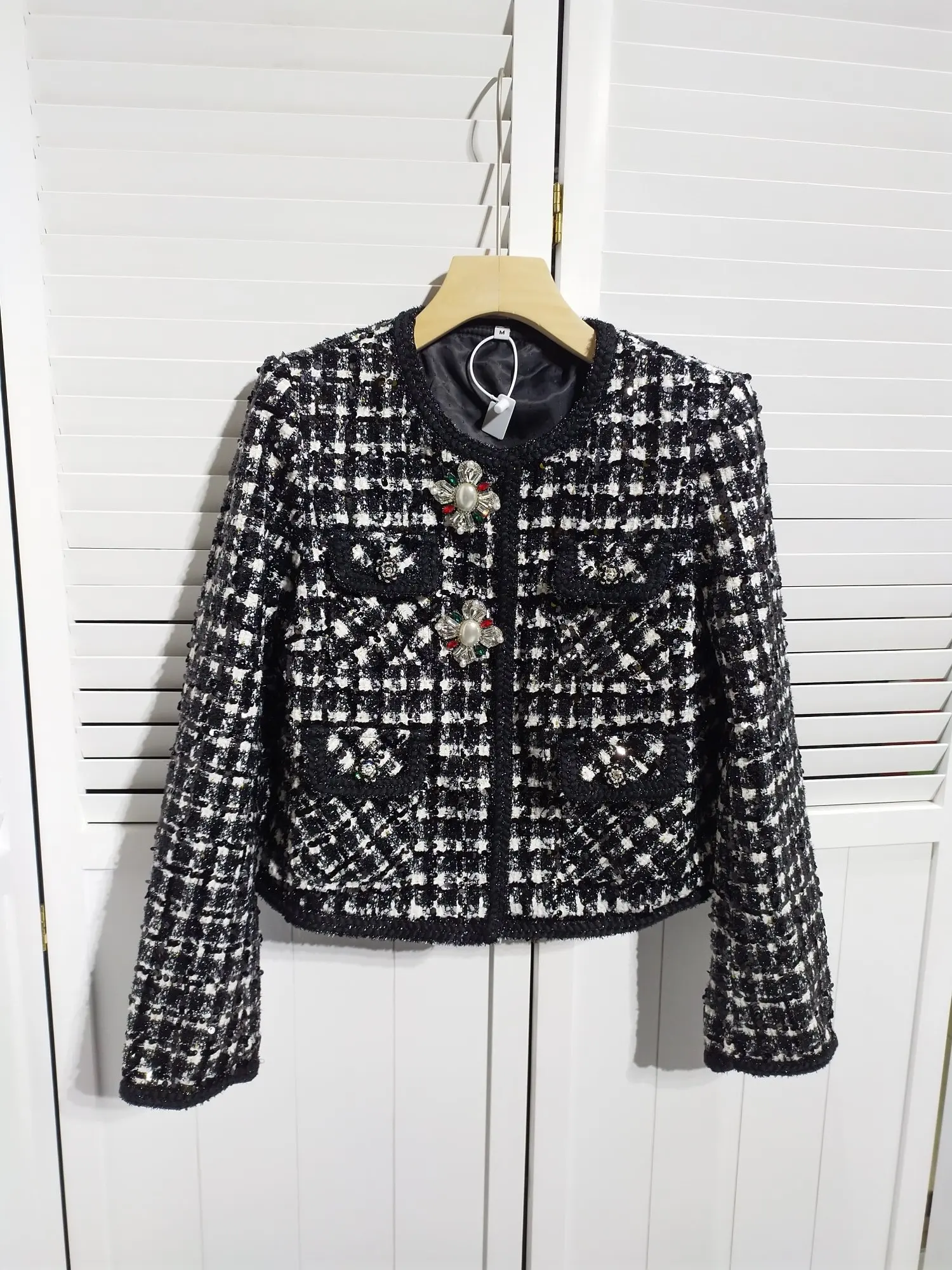 

Women's Clothing High Quality Plaid Casual Chic Jacket Autumn Winter New 0118