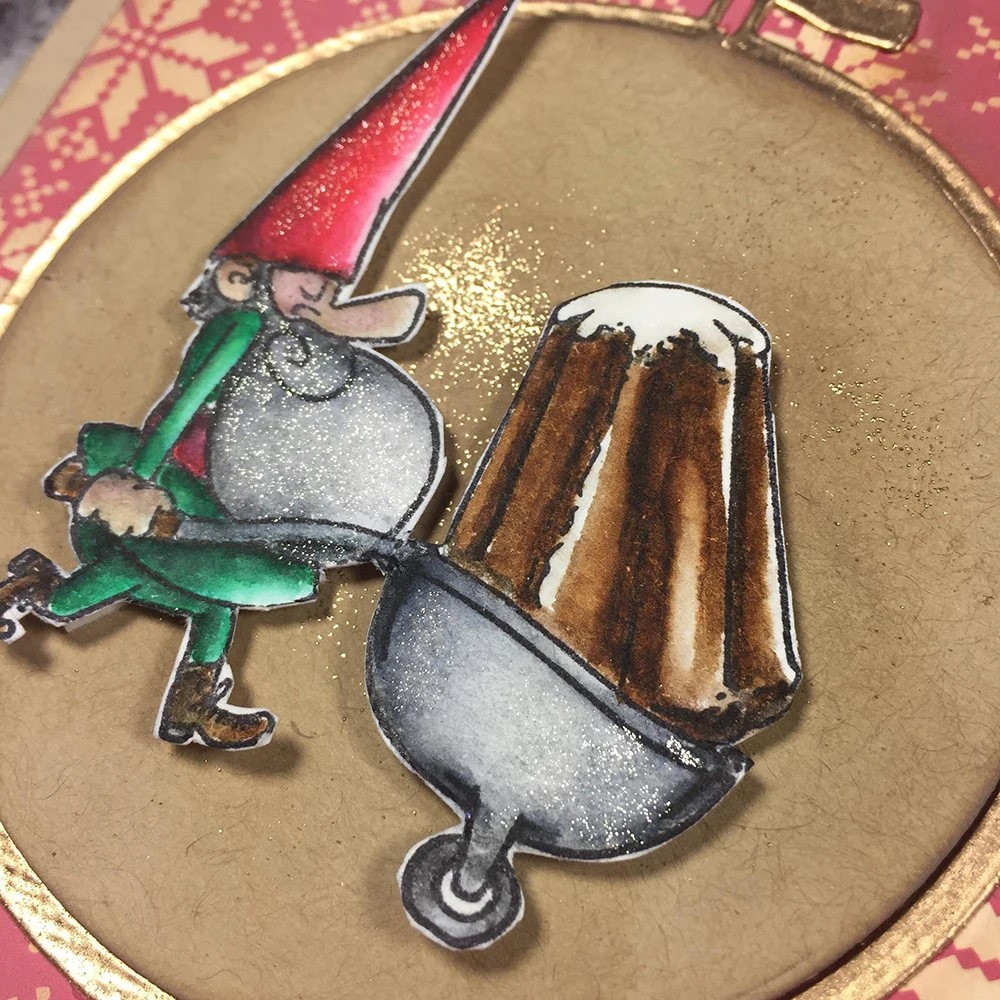 ฤดูหนาวสัตว์เพนกวินล้างแสตมป์และตัด Dies คริสต์มาส Gnomes ตกแต่ง Die ชุดแสตมป์สําหรับ DIY Scrapbooking Card ทํา