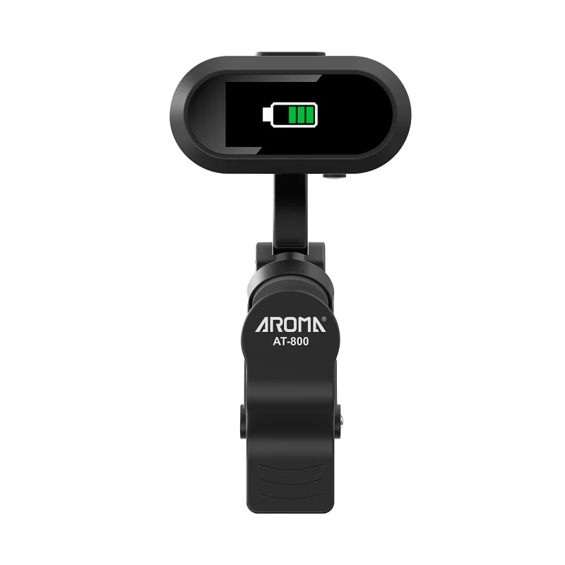 AROMA AT-800 TUNER TFT color screen rechargeadle chromatic clip-on Tuner built-in lithium battery magetic type recharing