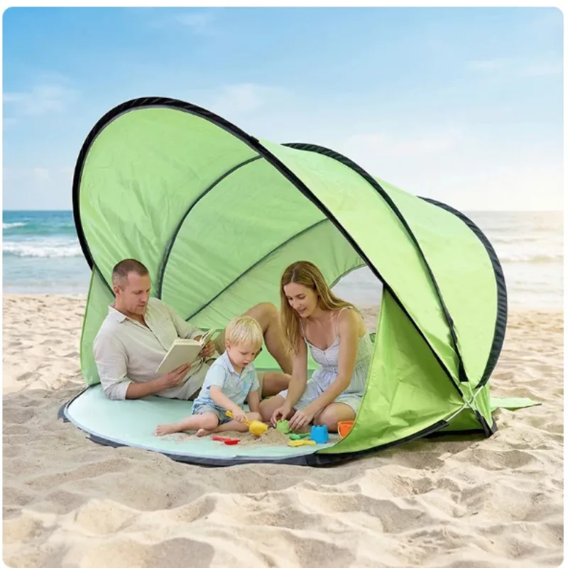 2‑in‑1 Instant Pop Up Foldable Sun Protection Tent for Outdoor Camping Fishing Beach