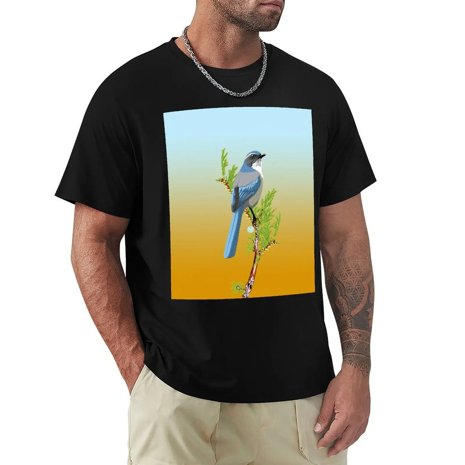 Woodhouse's Scrub-Jay T-Shirt Vintage Print Crew Neck Tee