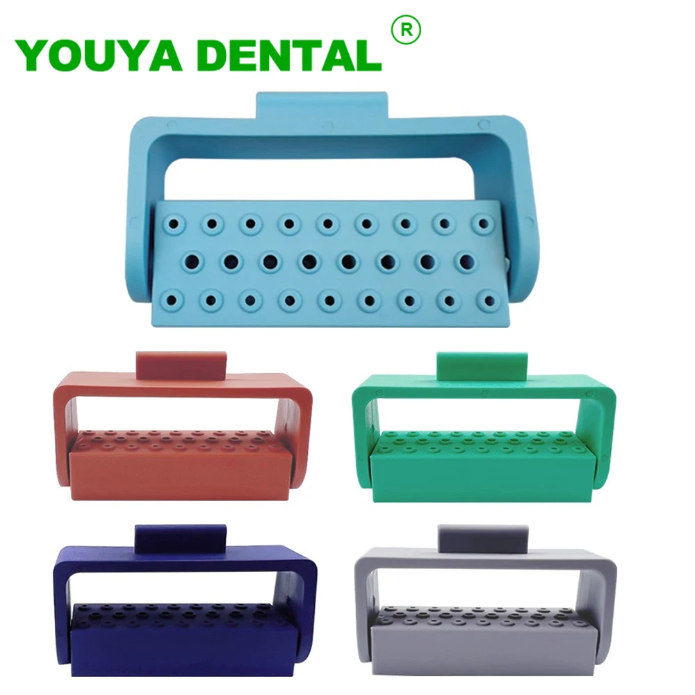 26 Holes Dental Burs Holder Block Box Endodontic Files Drill Stand Endo Tray Sterilizer Disinfection Case Dentistry Instruments