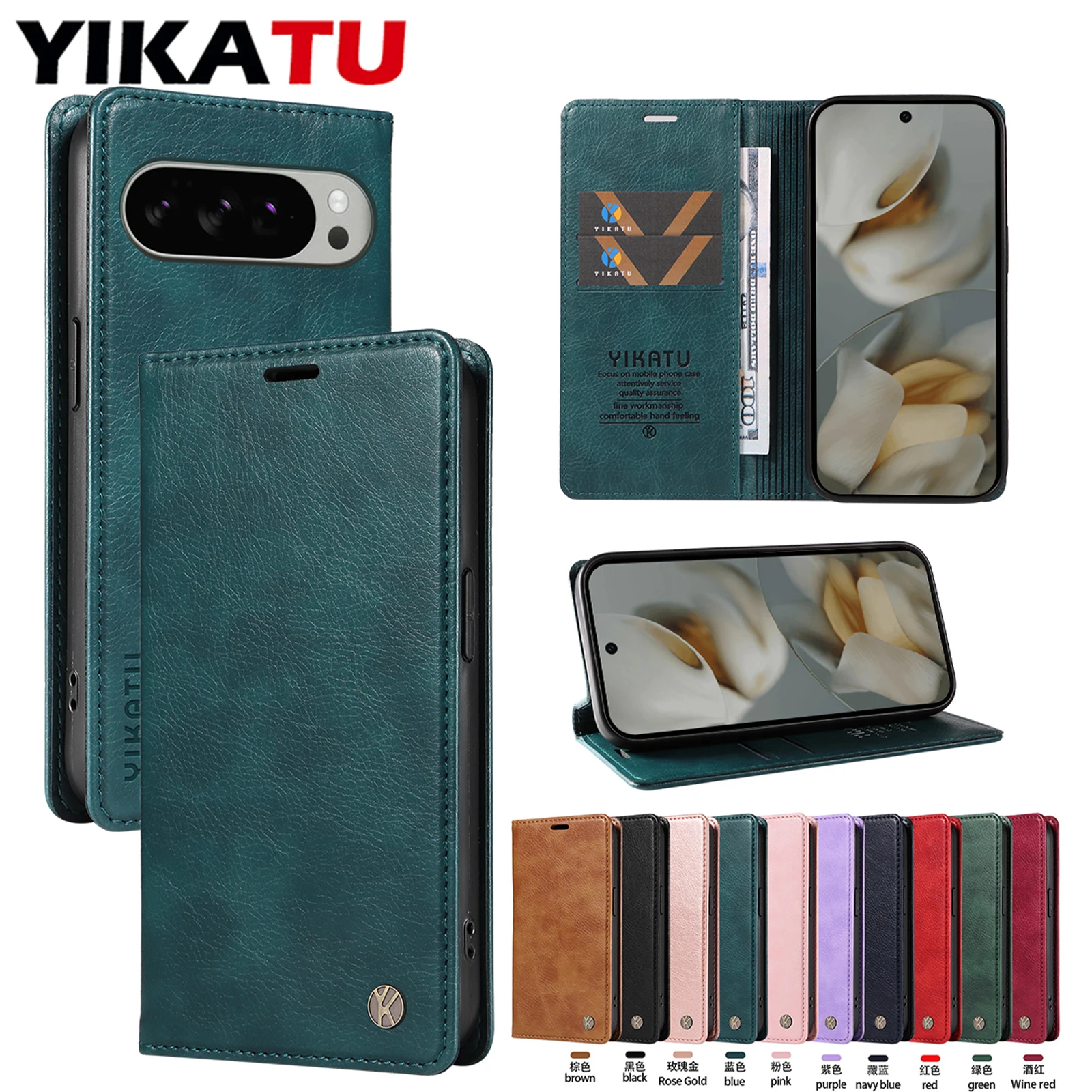 

Модный кожаный чехол-кошелек на магнитной застежке для Google Pixel 10A 9 10 Pro XL 5G 9A 8A 7A 6A 6 7 8 Pro, чехол-футляр для телефона