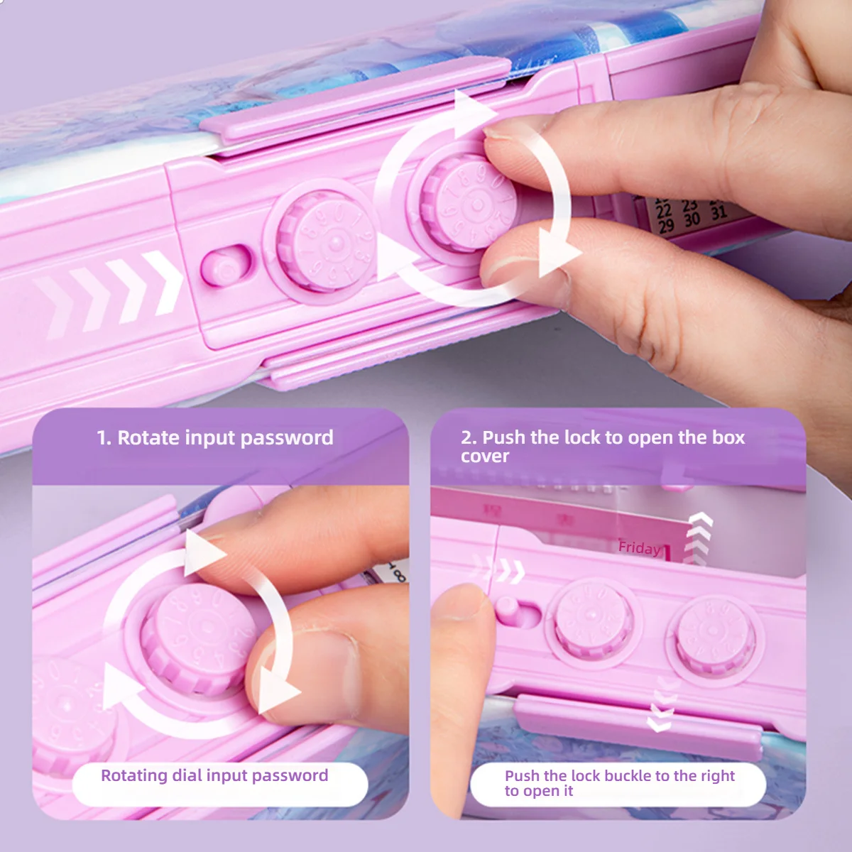 صندوق قرطاسية إبداعي متعدد الوظائف من ديزني سبايدر مان للأولاد والبنات، مقلمة قفل بكلمة مرور للأطفال، لعبة للاستخدام المدرسي