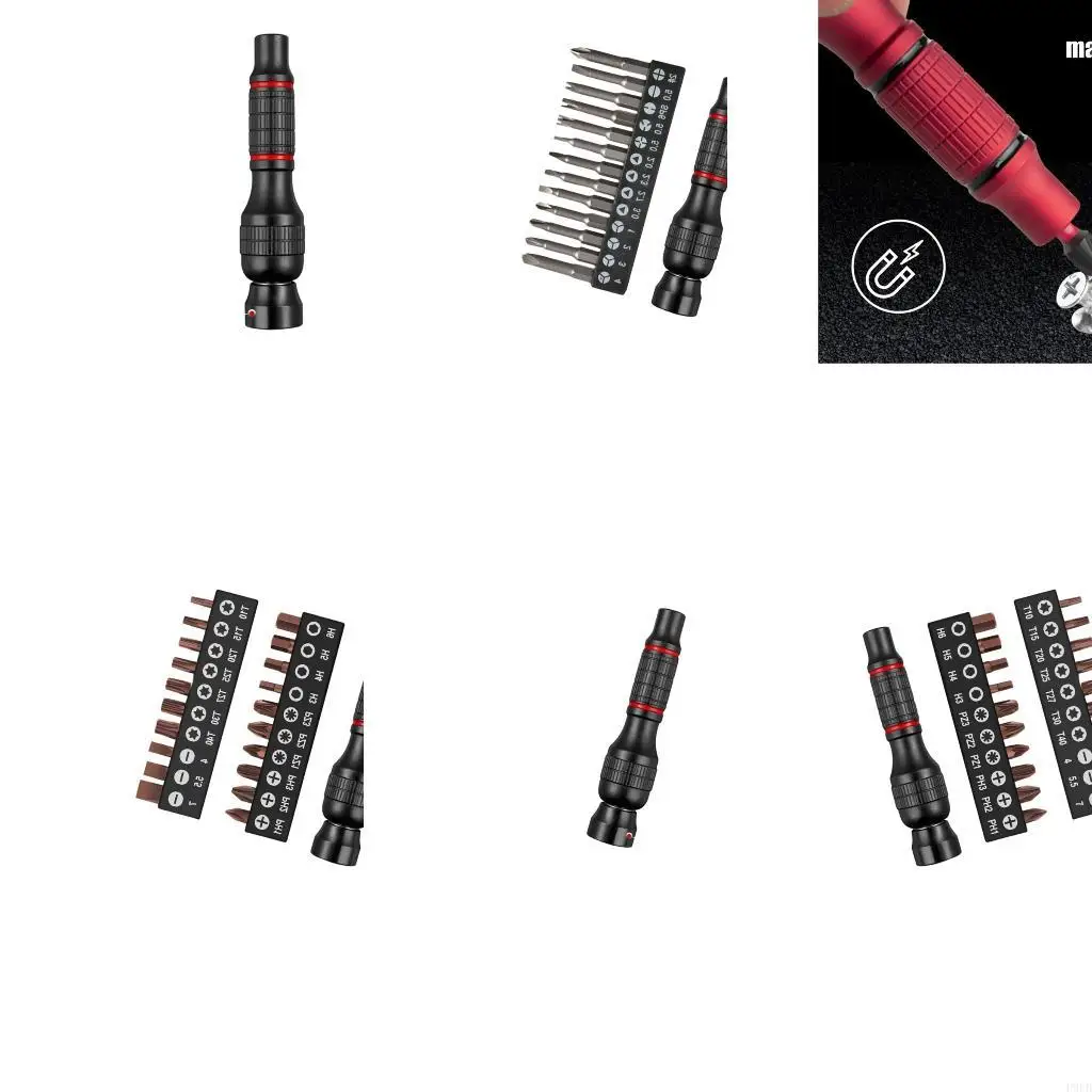 

Compact Magnetic Screwdriver Tool Set Aluminum Alloy Handle For 6.35mm Standard Bit Precise Electronics And DIY Projects