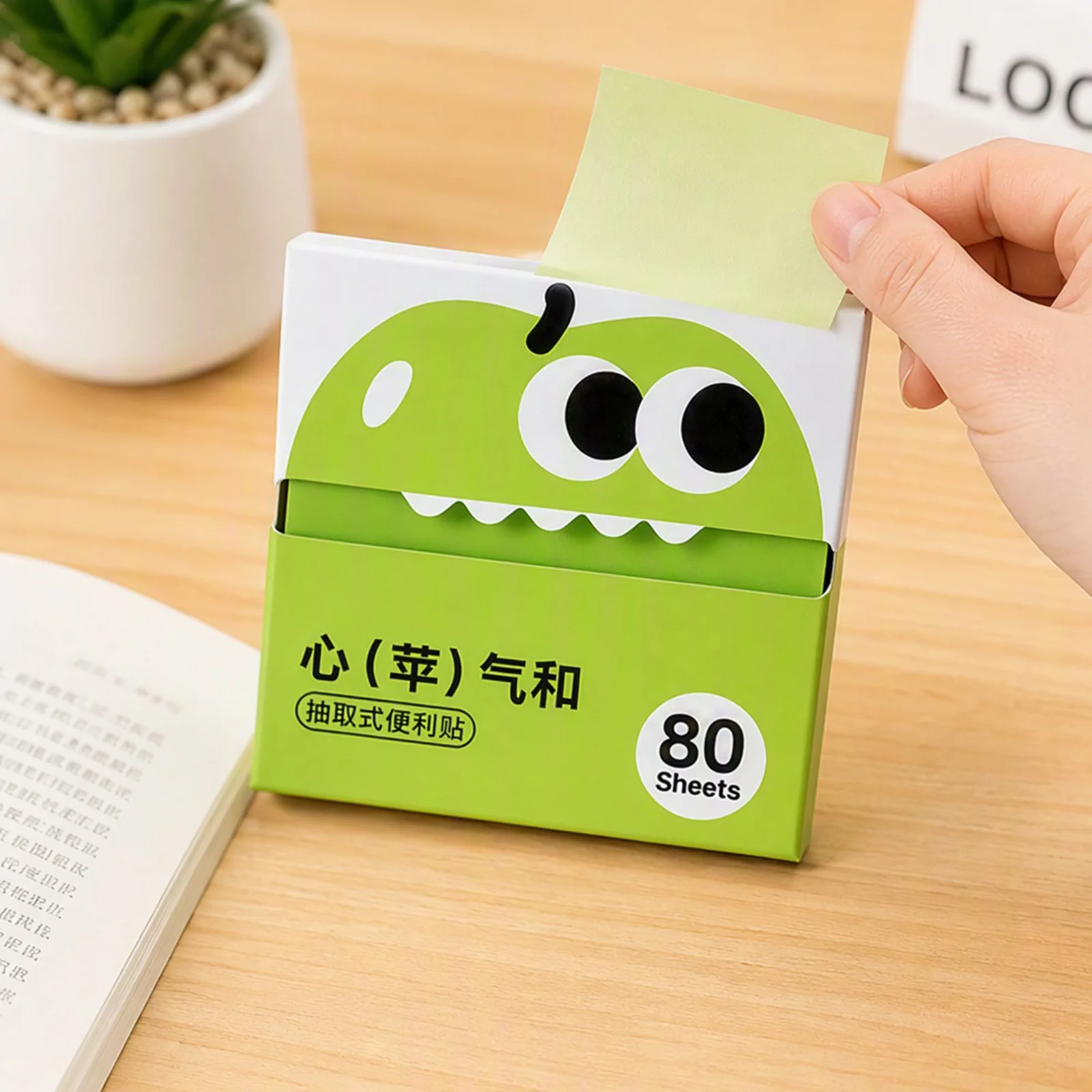 Transparent Fruit Monster Pop-Up Memo Pad 480 Sheets Pull-Out Sticky Notes Dispenser Strong Adhesive Cute Office Supply