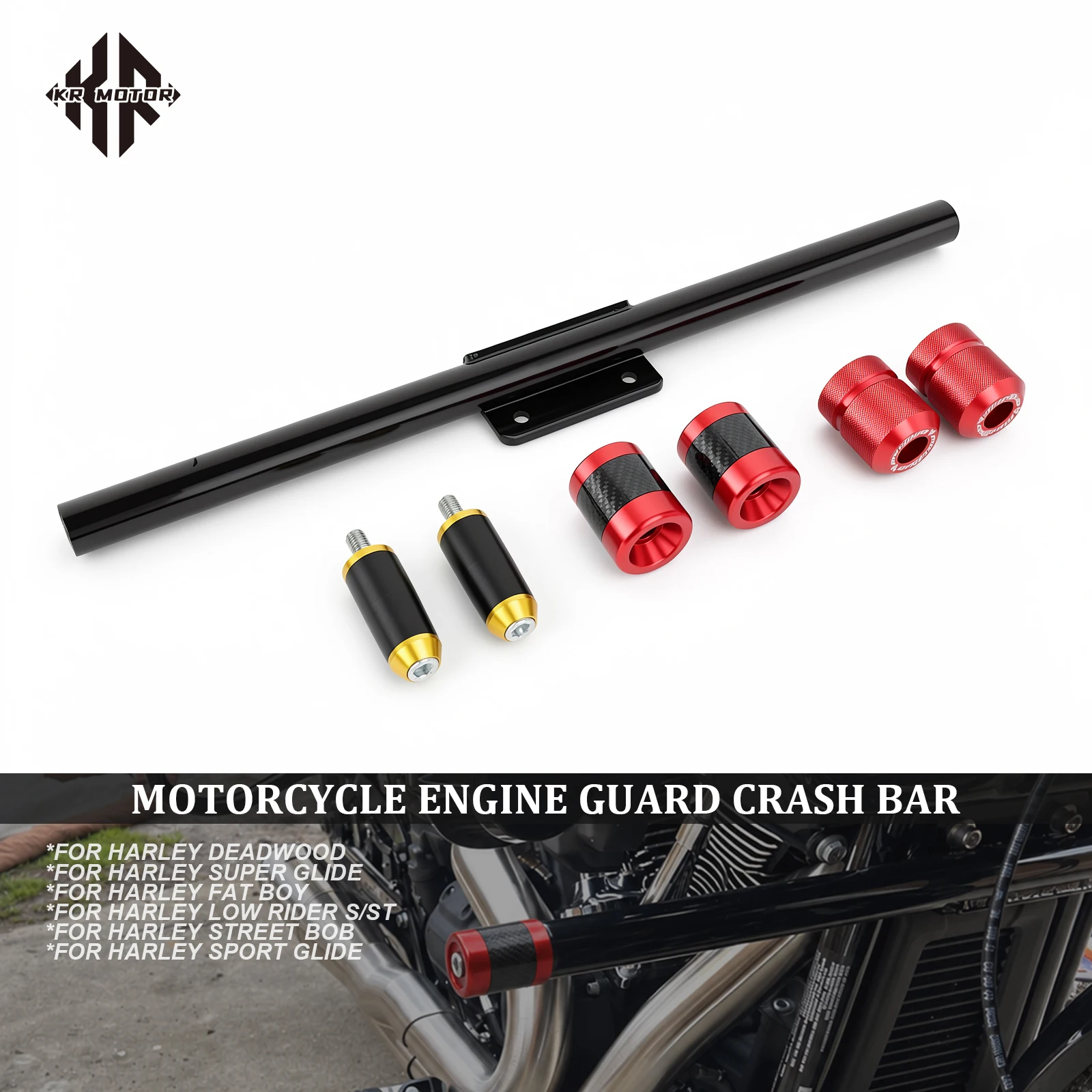 Motorcycle Flat-Out Bar Crash Bar Fits For Harley Softail Low Rider/Breakout/Street Bob/Fat Boy/Deadwood/Super Glide 2018-2026