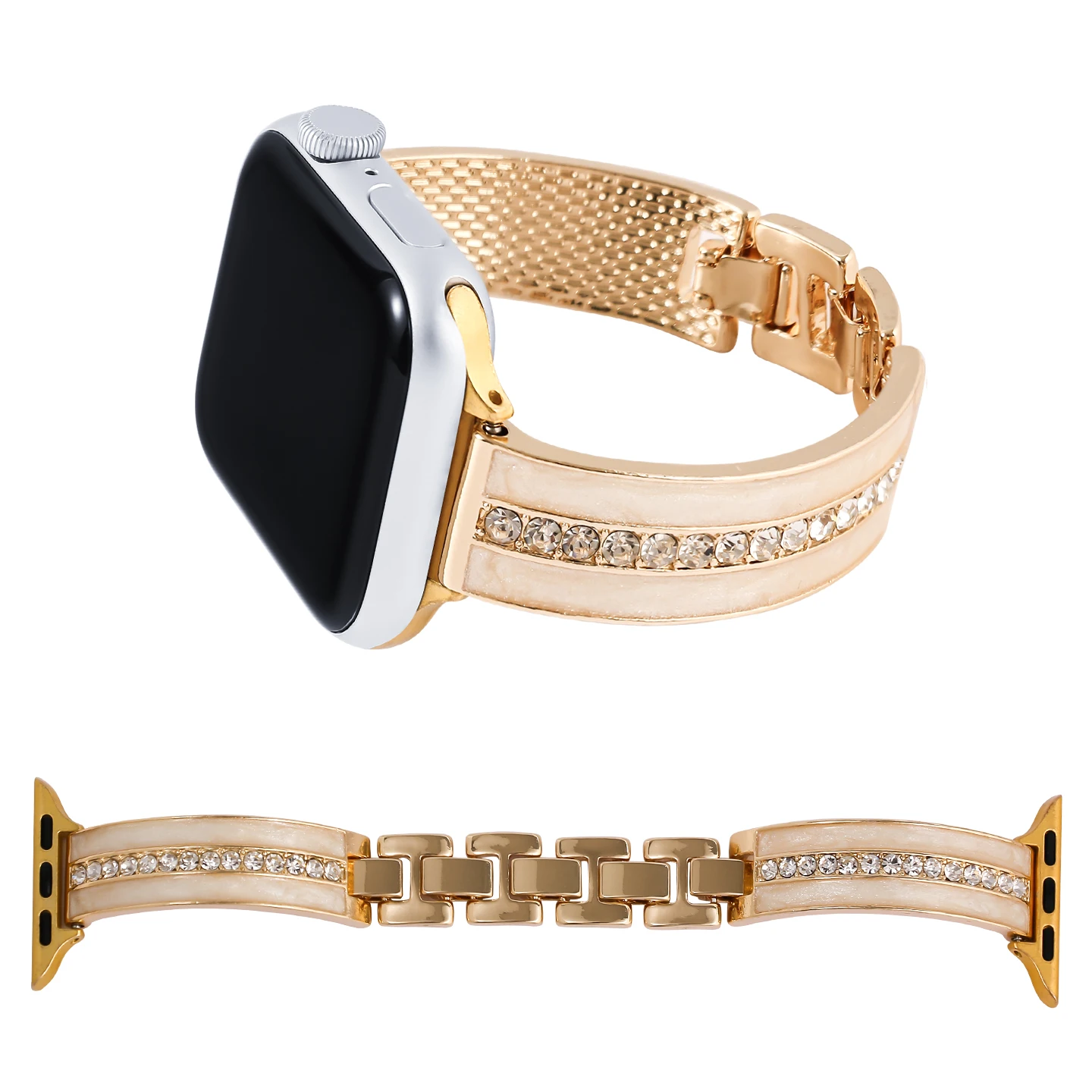 وصلة سوار معدني ممتاز لسلسلة ساعات أبل 8/7/6/10/9 40 مللي متر 41 مللي متر 38 مللي متر 42 مللي متر 44 مللي متر 45 مللي متر 46 مللي متر حزام