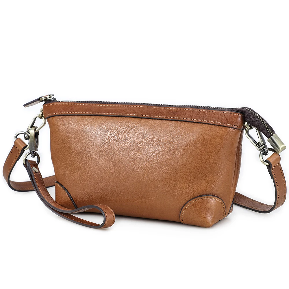 CONTACT'S Genuine Leather Sling Shoulder Bags for Women Luxury Designer Female Bags Handbags Clutch Bags Phone Pocket Wallets