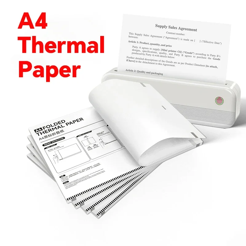 

A4 Thermal PDF Paper for PeriPage A40 Printer A81 D80 L80 Quick Dry Keep