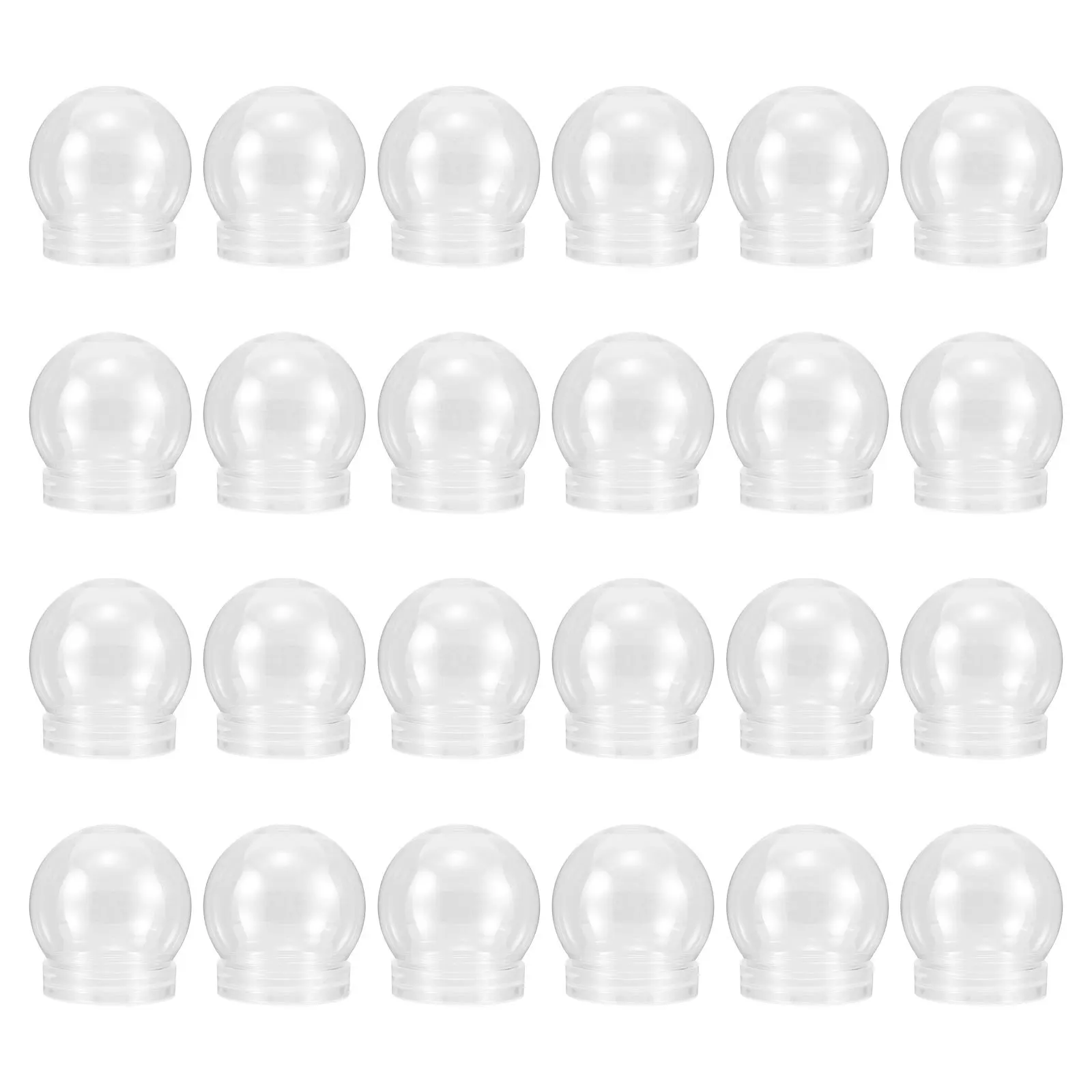 

24Pcs Clear Plastic Snow Globes DIY Fillable Water Globe Craft Jars with Screw-Off Caps for Christmas Decoration Preserved