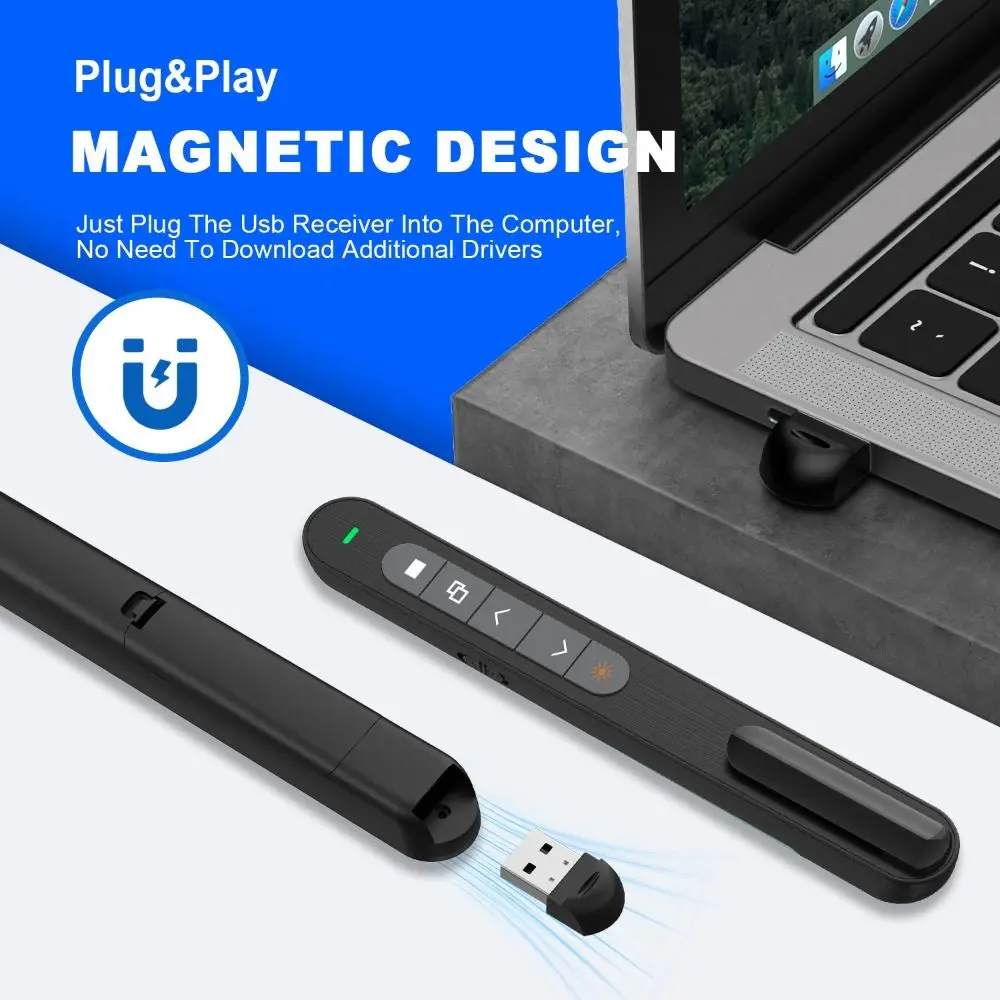 

Беспроводной презентационный кликер 2,4 ГГц, зарядка через USB, инфракрасный пульт дистанционного управления, лазерная откидная ручка PPT, лазерная указка Hyperlink с красным светом