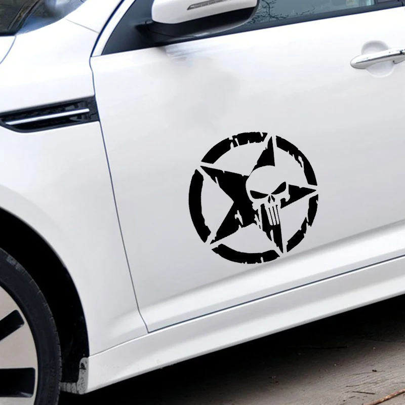 Hot Sale Star Skull Pentagram Car Stickers Creative Waterproof Motorcycle Car Body Trunk Decals Car Accessories Decoration