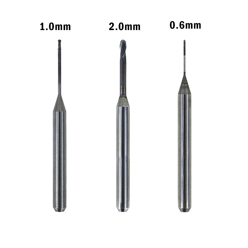 Roland Zirconia DC Milling Burs Dental Roland DWX50 DWX51D DWX52 Drill Cutters 0.6/1.0/2.0mm for Lab