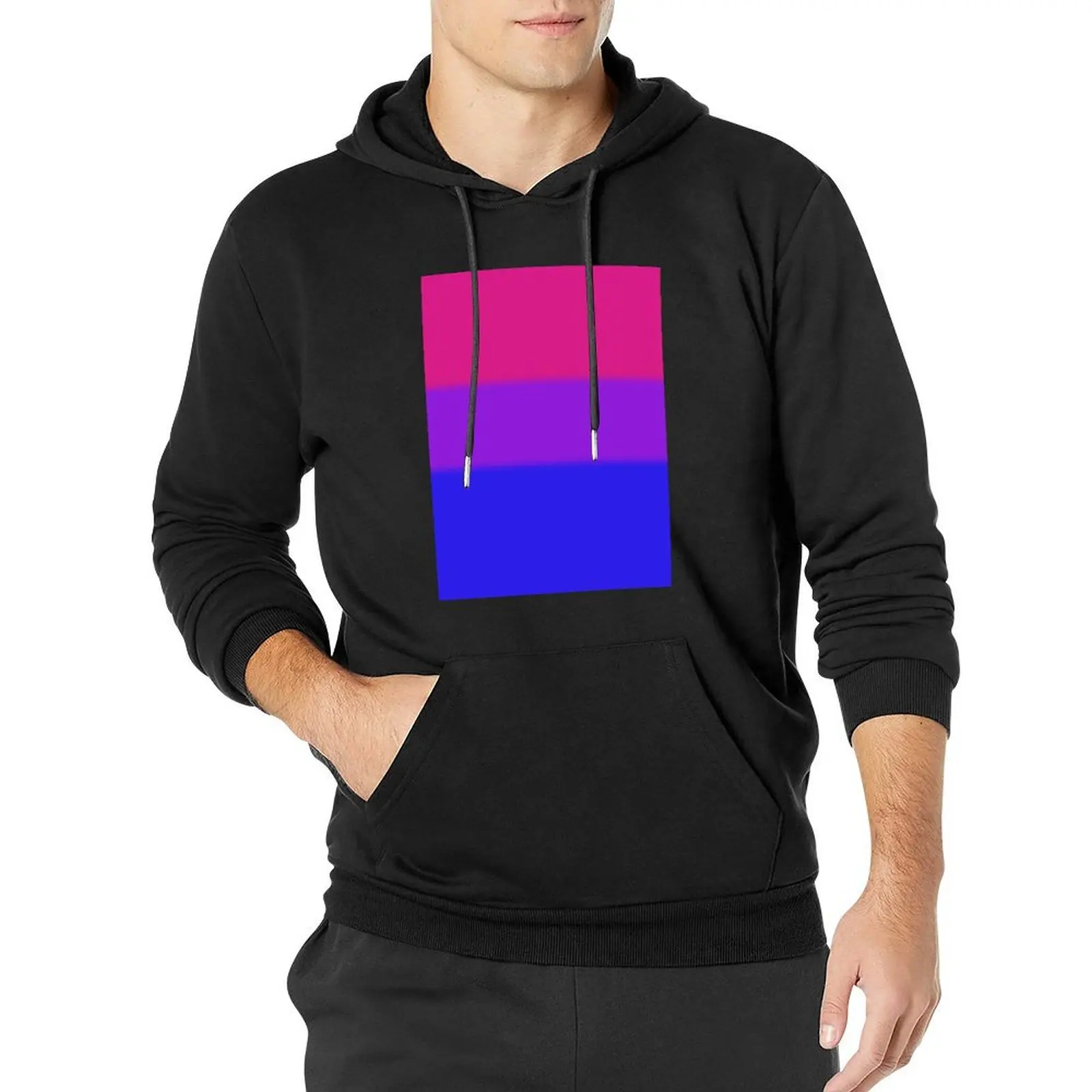 

Bisexual Pride Flag Pullover Hoodie autumn new products streetwear men men clothing new hooded tee