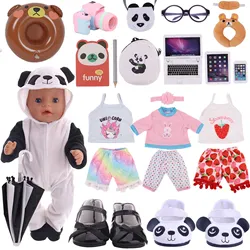 Vestiti per bambole scarpe unicorno Panda Elsa Dress per 18 pollici American of Girl' & 43CM Baby New Born Doll per & 38cm Nenuco Ropa Y Toy