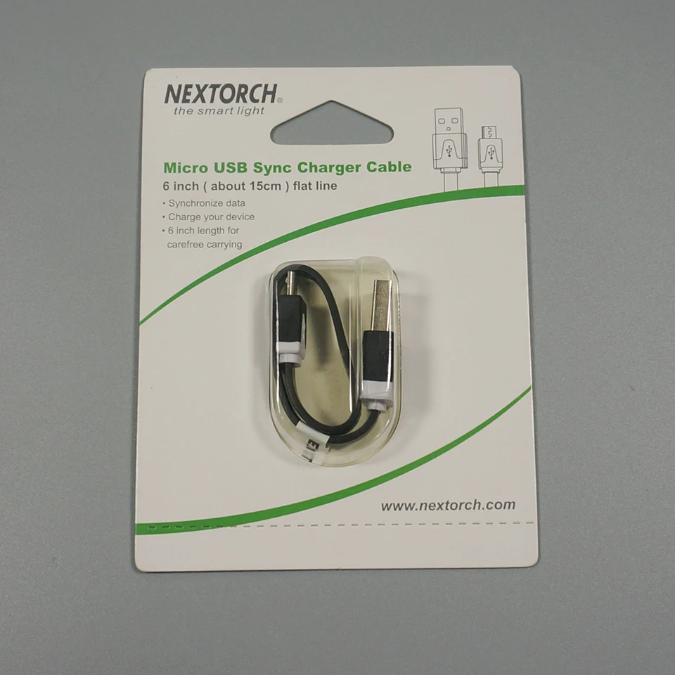 NEXTORCH UCC Flat Line Micro Usb Sync Flashlight Power Charger Cable 6 Inch -8 Feet