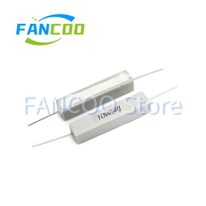 10pcs 10W 5% Cement Ceramic Resistor 10R 12R 15R 18R 20R 22R 27R 30R 39R 47R 51R 56R 62R 68R 75R 82R 100R 120R 180R 200R 270R