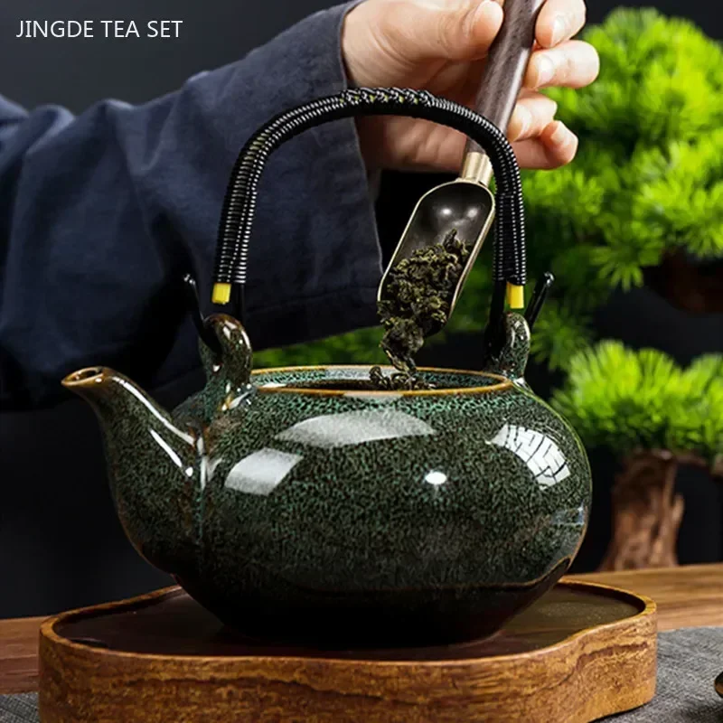 

750ml Kiln Ceramic Teapot Home Office Beauty Tea Set Large Capacity Filter Tea Infuser Chinese Tea Ceremony Accessories