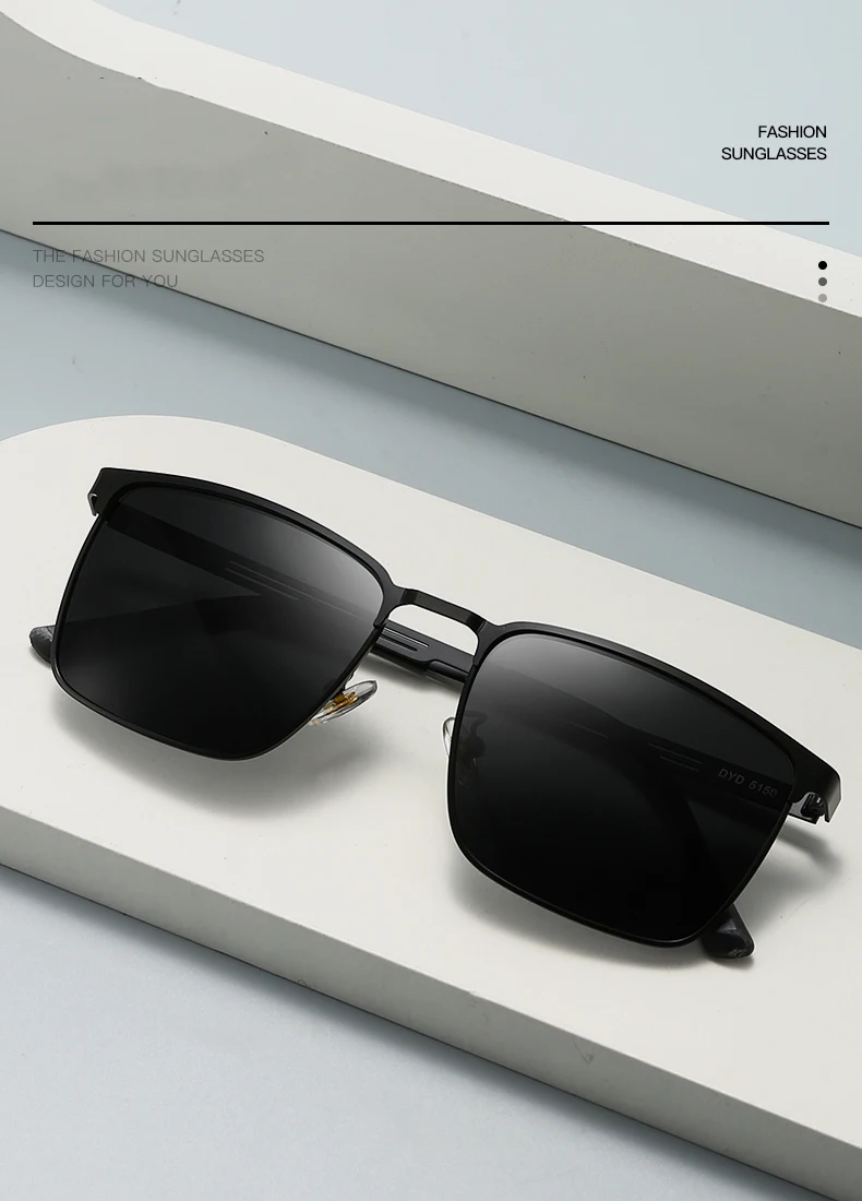 Neue ultraleichte Herren-Sonnenbrille im Business-Stil mit rechteckigen Rahmen, modisch für Outdoor-Fahren und Sonnenschutz 5150 – Detail 2