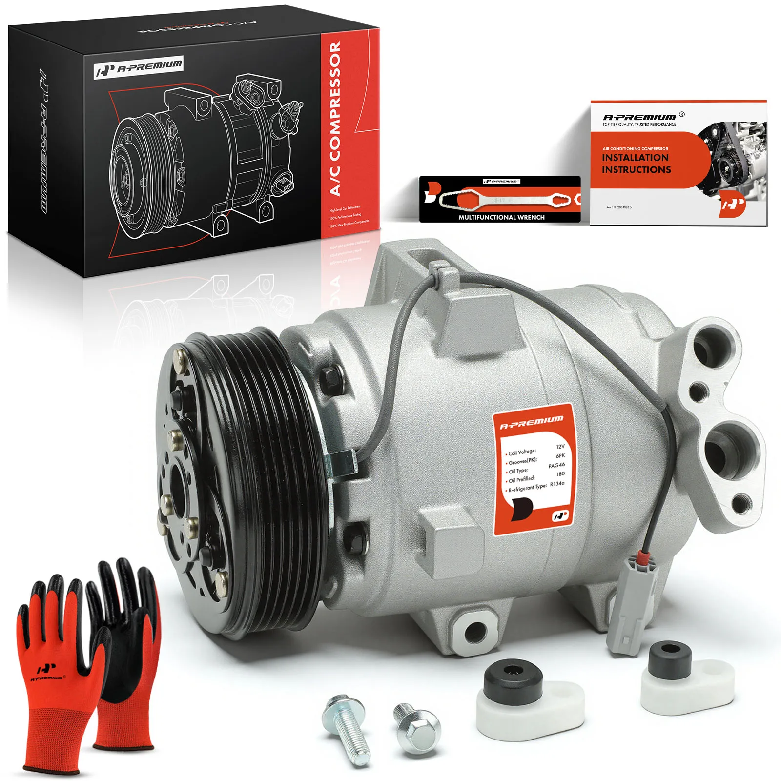 A-Premium AC Compressor with Clutch for Mazda 6 2003 2004 2005 2006 2007 2008