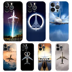 Aircraft Plane Airplane Transparent Phone Case Cover for iPhone 15 14 13 12 11 Pro Max X XR 8 7 Plus SE 2020 X XS Max Soft Shell