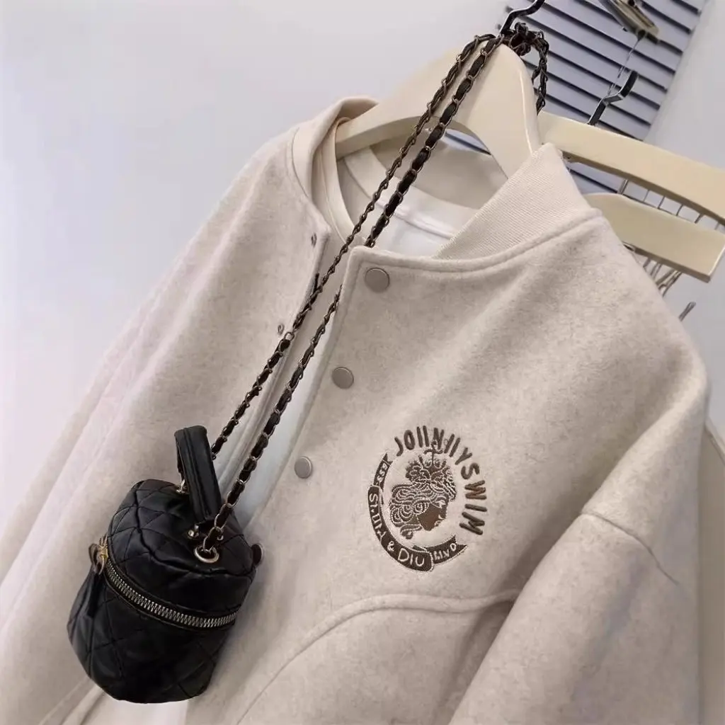 

Women's American Baseball Suit Coat Quilted Jacket Top Autumn Winter Design Niche